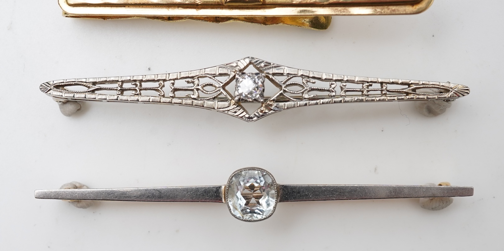 Three bar brooches, late 19th/early 20th century